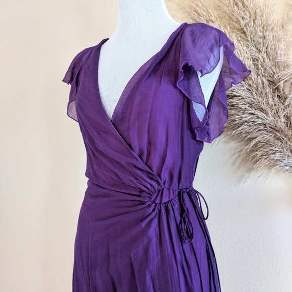 Purple Maxi Wrap Dress - Picture 2 of 8